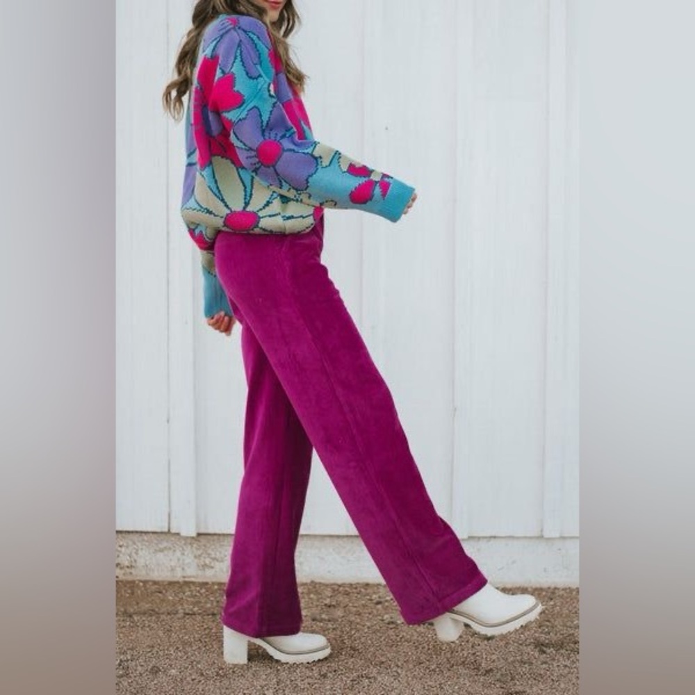 &merci Magenta Corduroy Pants / Medium